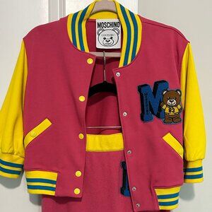 Moschino Couture Pink/Yellow Teddy Varsity Knitwear SET (Medium)